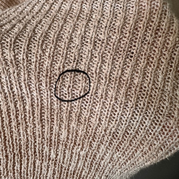 Free People Shipping News Oversized Tunic Sweater Women L Beige Tan Cozy Beachy - Picture 12 of 15